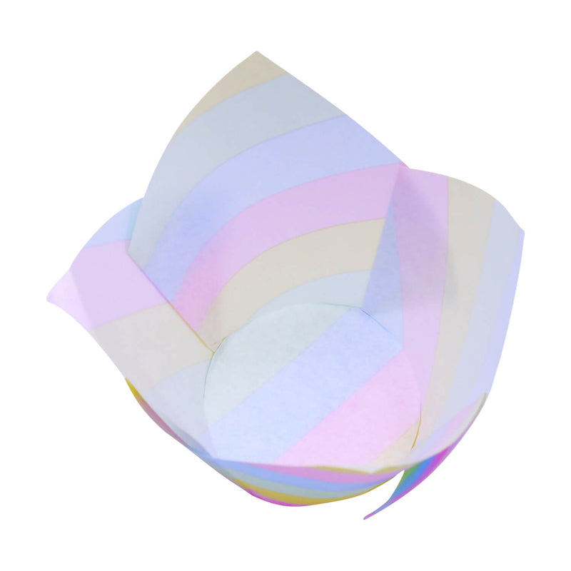 PME Set of 24 Tulip Muffin Cases - Rainbow Stripe