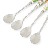 Morris & Co Set Of Four Tea Spoons With Porcelain Handle