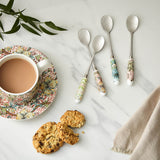 Morris & Co Set Of Four Tea Spoons With Porcelain Handle