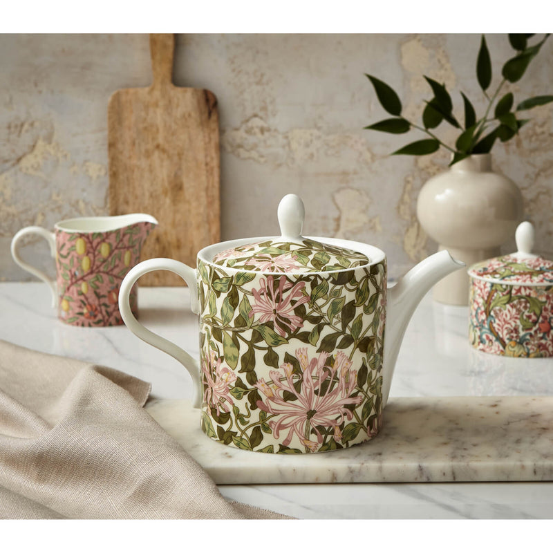 Morris & Co 4 Cup Porcelain Teapot - Honeysuckle