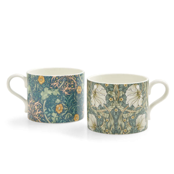 Morris & Co 2 Piece 340ml Porcelain Mug Set - Seaweed & Pimpernel