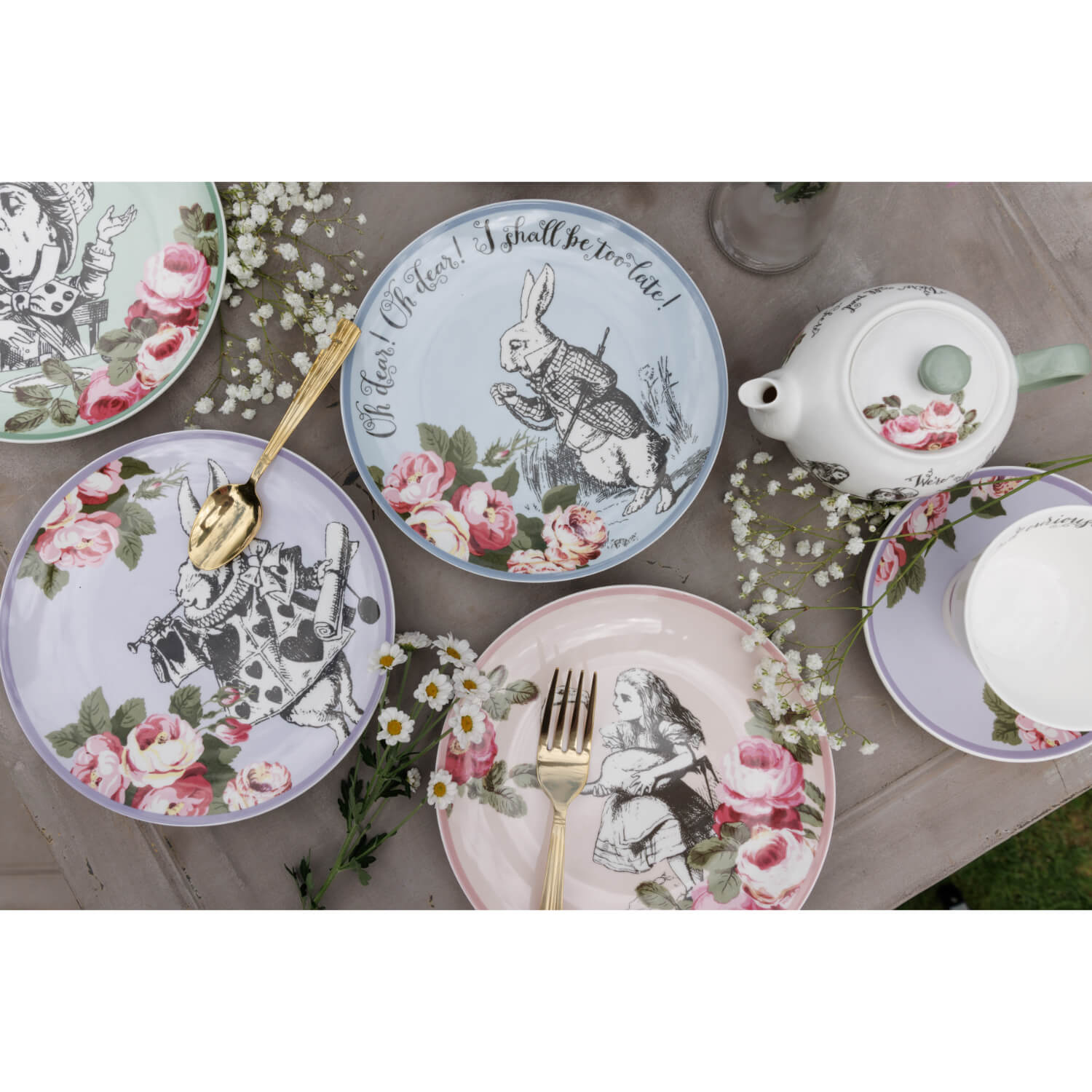 Buy Mikasa V&A | Alice In Wonderland Bone China Side Plates - Set Of 4 ...