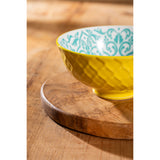 Mikasa 12cm Stoneware Nibble Bowl - Blue/Yellow Geometric
