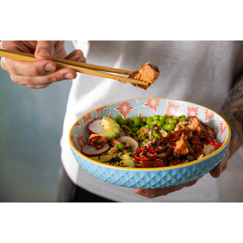 Mikasa 21cm Stoneware Pasta Bowl - Blue Mosaic