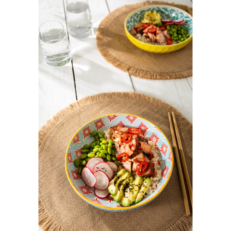 Mikasa 21cm Stoneware Pasta Bowl - Blue Mosaic