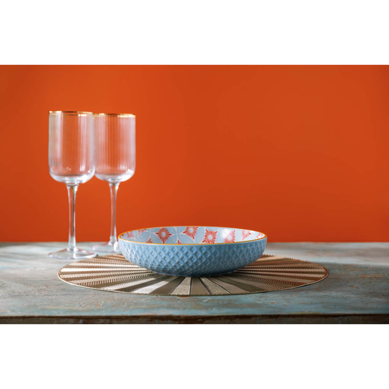 Mikasa 21cm Stoneware Pasta Bowl - Blue Mosaic