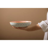 Mikasa 21cm Stoneware Pasta Bowl - Geometric Blue