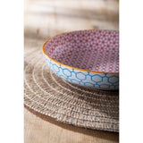 Mikasa 21cm Stoneware Pasta Bowl - Geometric Blue