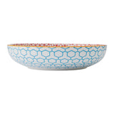 Mikasa 21cm Stoneware Pasta Bowl - Geometric Blue
