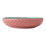 Mikasa 21cm Stoneware Pasta Bowl - Leaf & Geometric