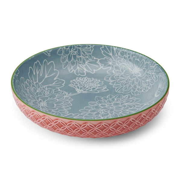 Mikasa 21cm Stoneware Pasta Bowl - Leaf & Geometric