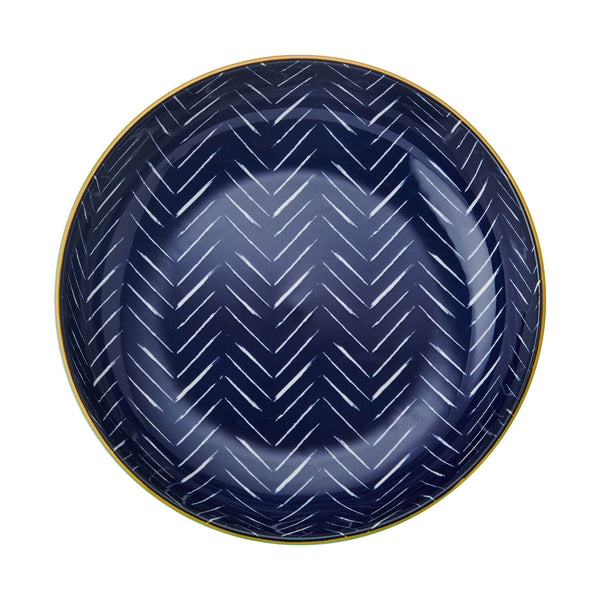 Mikasa 21cm Stoneware Pasta Bowl - Indigo Chevron