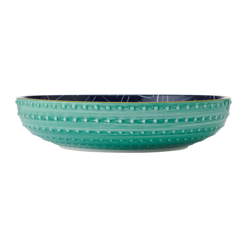 Mikasa 21cm Stoneware Pasta Bowl - Indigo Chevron