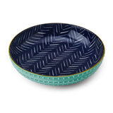 Mikasa 21cm Stoneware Pasta Bowl - Indigo Chevron