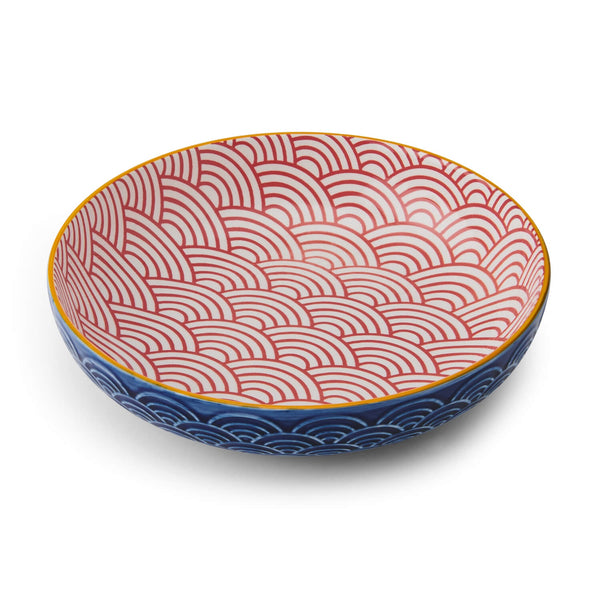 Mikasa 21cm Stoneware Pasta Bowl - Blue Arched