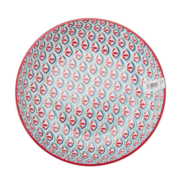 Mikasa 21cm Stoneware Pasta Bowl - Geometric Lime