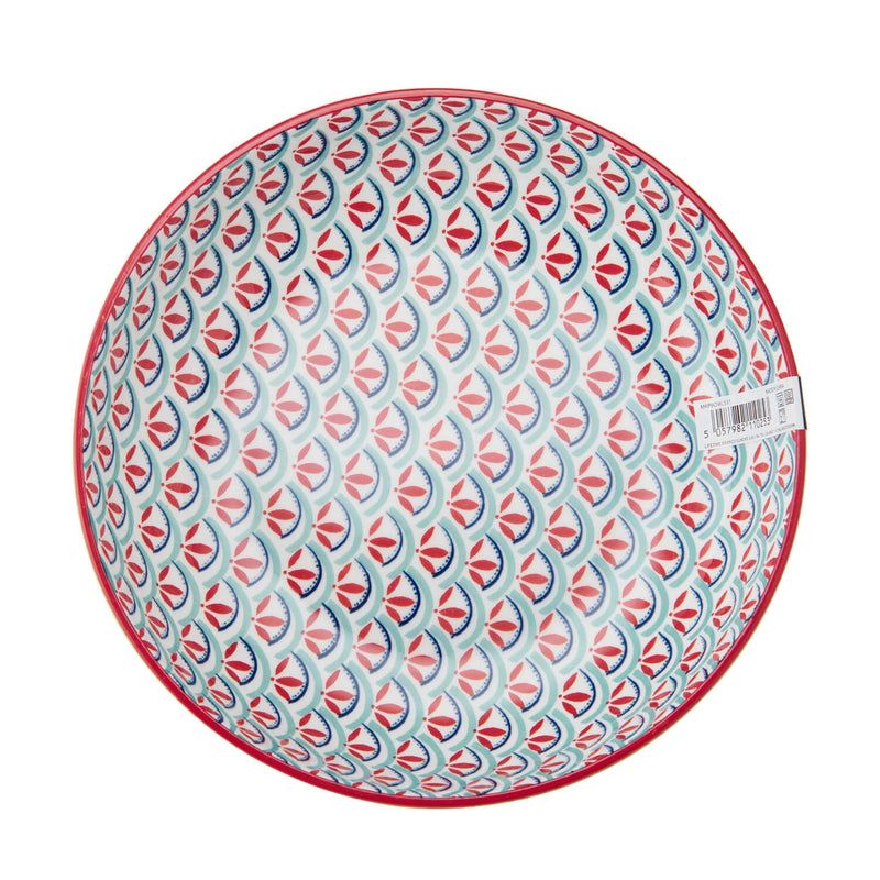 Mikasa 21cm Stoneware Pasta Bowl - Geometric Lime