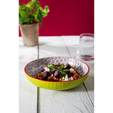 Mikasa 21cm Stoneware Pasta Bowl - Geometric Lime