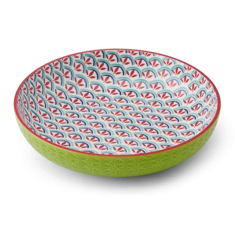 Mikasa 21cm Stoneware Pasta Bowl - Geometric Lime