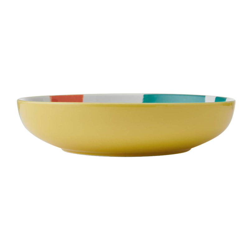 Mikasa 21cm Stoneware Pasta Bowl - Yellow Abstract