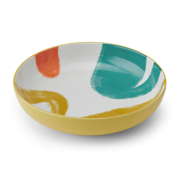 Mikasa 21cm Stoneware Pasta Bowl - Yellow Abstract