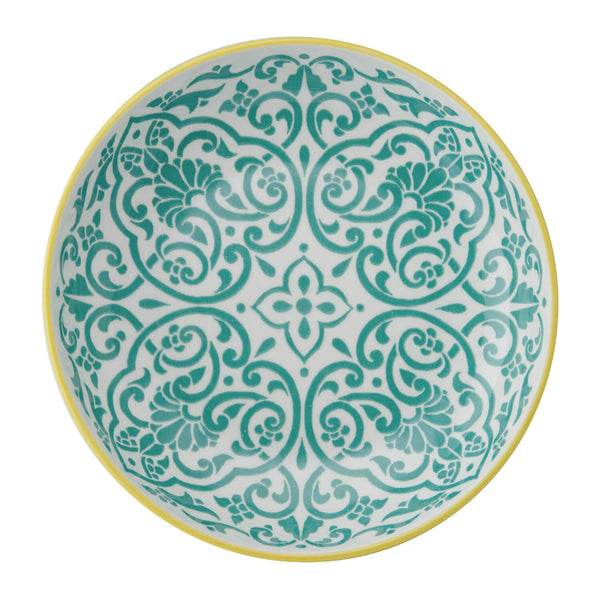 Mikasa 21cm Stoneware Pasta Bowl - Yellow & Blue Geometric