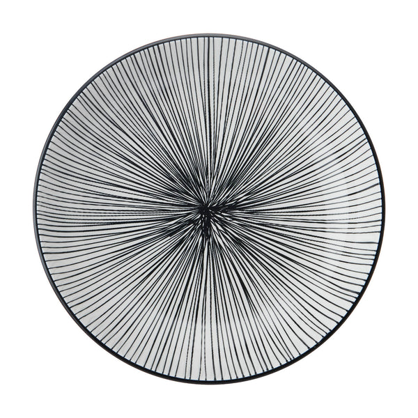 Mikasa 21cm Stoneware Pasta Bowl - Black Stripe