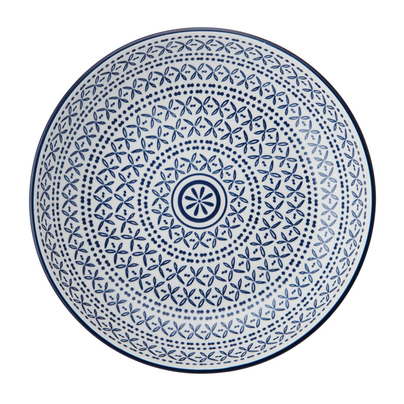 Mikasa 21cm Stoneware Pasta Bowl - Blue Mediterranean