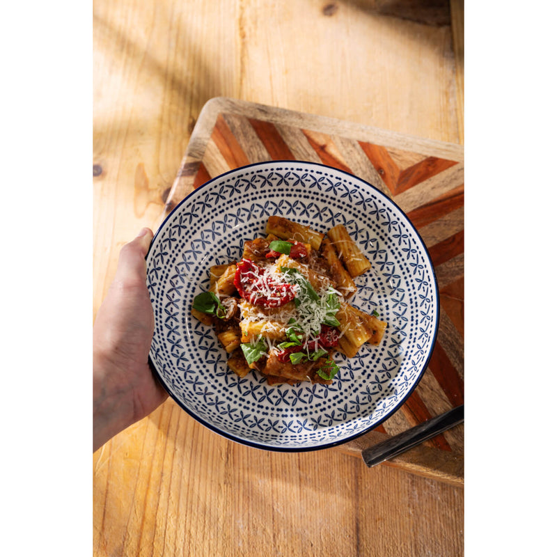 Mikasa 21cm Stoneware Pasta Bowl - Blue Mediterranean