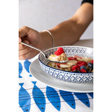 Mikasa 21cm Stoneware Pasta Bowl - Blue Mediterranean