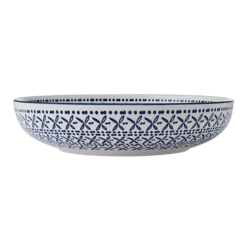 Mikasa 21cm Stoneware Pasta Bowl - Blue Mediterranean