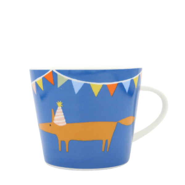 Scion Living Mr Fox Party Hat 350ml Porcelain Mug - Denim