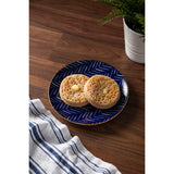 Mikasa 18cm Stoneware Small Plate - Indigo Chevron