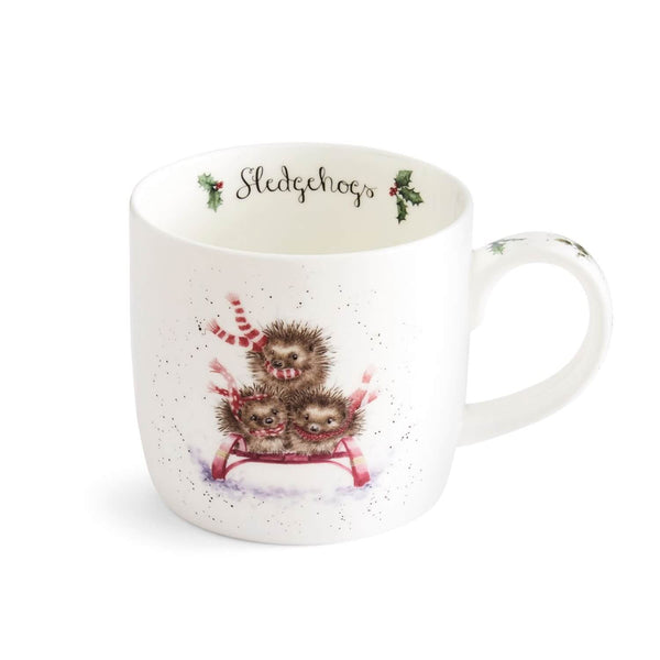Wrendale Designs by Hannah Dale 300ml Christmas Mug - Sledgehogs
