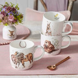 Wrendale Designs by Hannah Dale 310ml Fine China Mug - Side By Side
