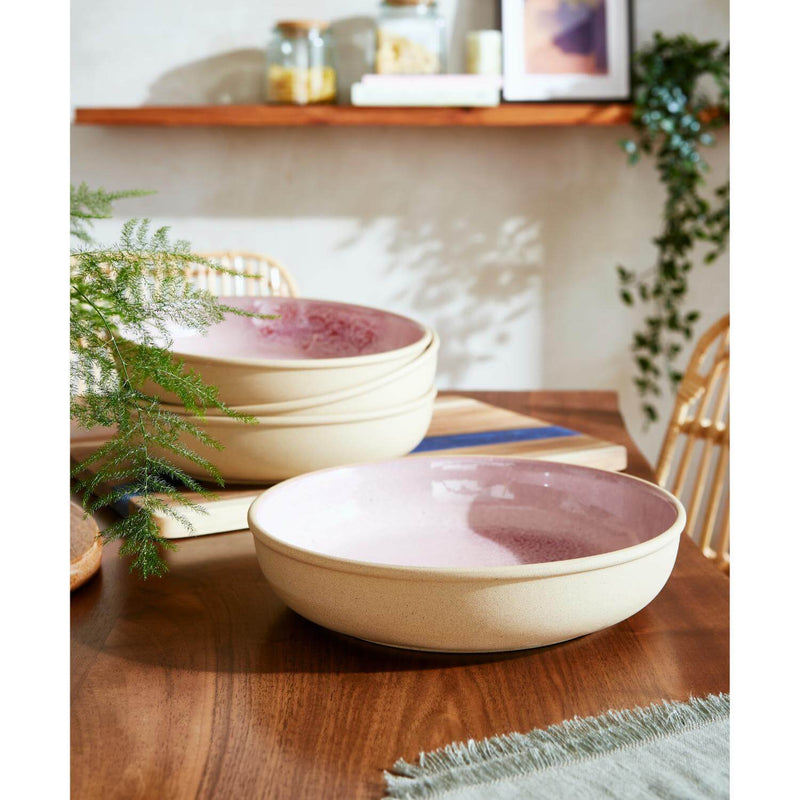 Portmeirion Minerals Stoneware 22.2cm Low Bowl - Rose Quartz