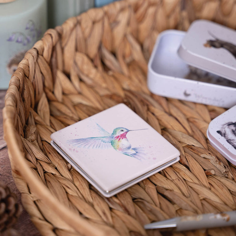 Wrendale Designs by Hannah Dale Compact Mirror - Wisteria Wishes - Hummingbird