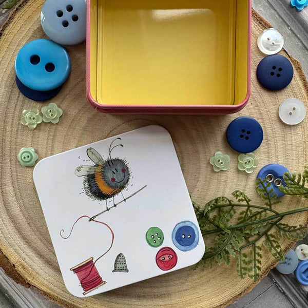 Alex Clark Small Square Tin - Sewing Bee