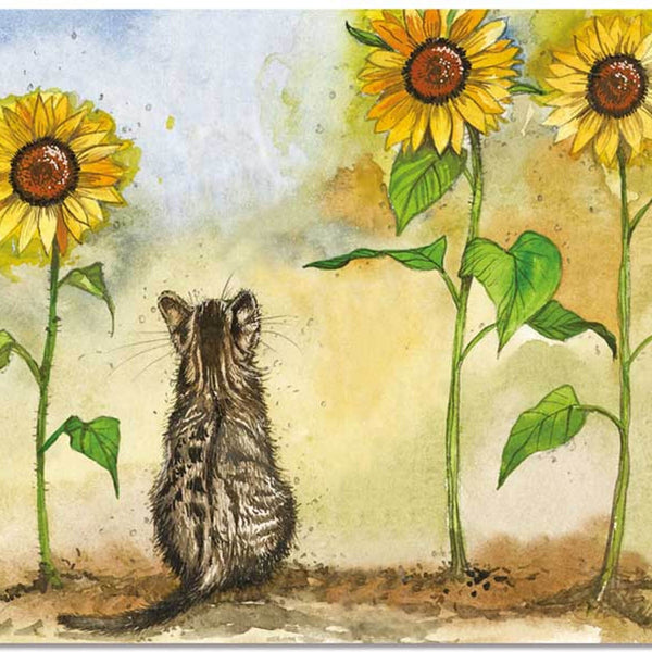 Alex Clark Placemat - Cat & Sunflowers