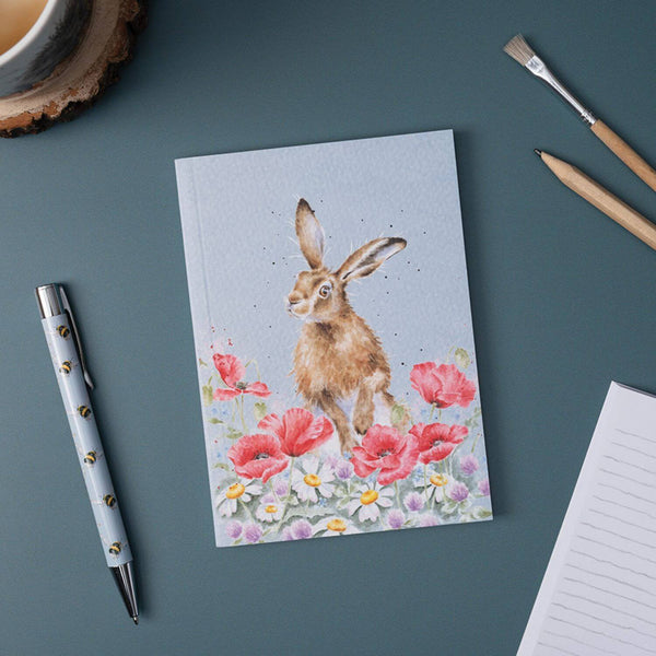 Wrendale Designs by Hannah Dale A6 Notebook - Field Of Flowers - Hare