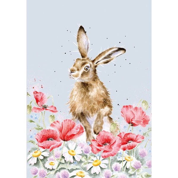 Wrendale Designs by Hannah Dale A6 Notebook - Field Of Flowers - Hare