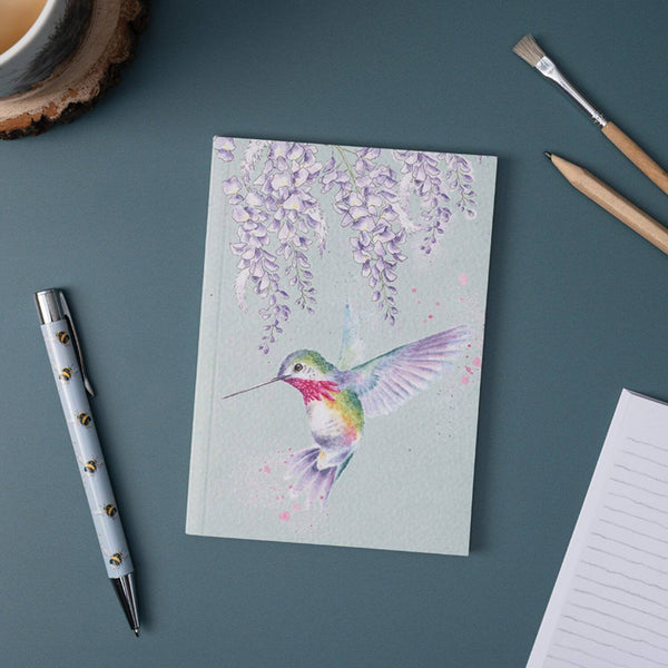 Wrendale Designs by Hannah Dale A6 Notebook - Wisteria - Hummingbird