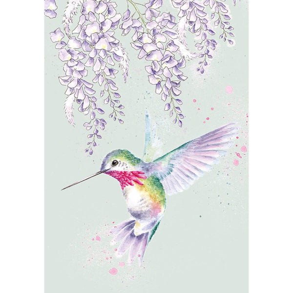 Wrendale Designs by Hannah Dale A6 Notebook - Wisteria - Hummingbird