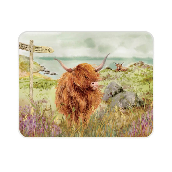 National Trust Medium Glass Worktop Protector - Highland Cattle
