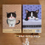 Alex Clark Pack Of 10 Notecard Wallet - Spotty Cat