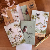 Alex Clark Pack Of 10 Notecard Wallet - Garden Birds