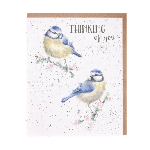 Wrendale Designs by Hannah Dale Thinking of You Card - Blue Tits