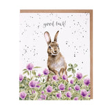Wrendale Designs Card by Hannah Dale Good Luck Card - The Clover Patch - Rabbit