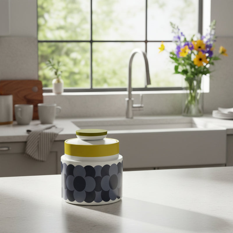 Orla Kiely 12cm Retro Stripe Storage Jar - Yellow