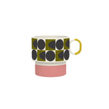 Orla Kiely 275ml Spot Square Oval Stacking Mug - Pink